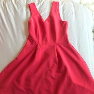 Fit and flare pink dress